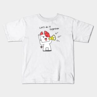 Let's do it together - aknyangi, cat miaw lovers Kids T-Shirt